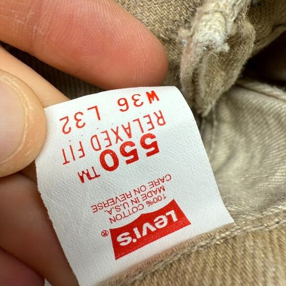 Vintage Levi's Jeans Mens Fits 34x32 Brown Relaxed USA Made Orange Tab 90s 97 - Picture 8 of 10